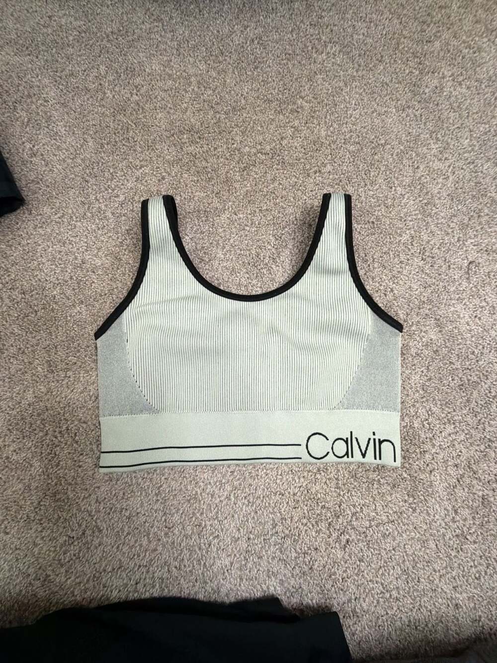 Calvin Klein Performance Seamless Ribbed Sports Bra Size L